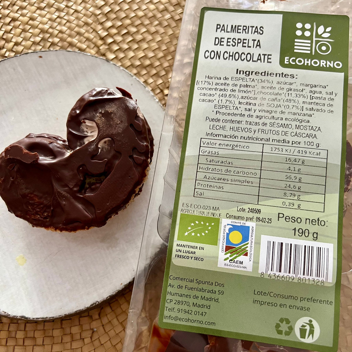 Palmeritas ecológicas de espelta con chocolate 190 g_1