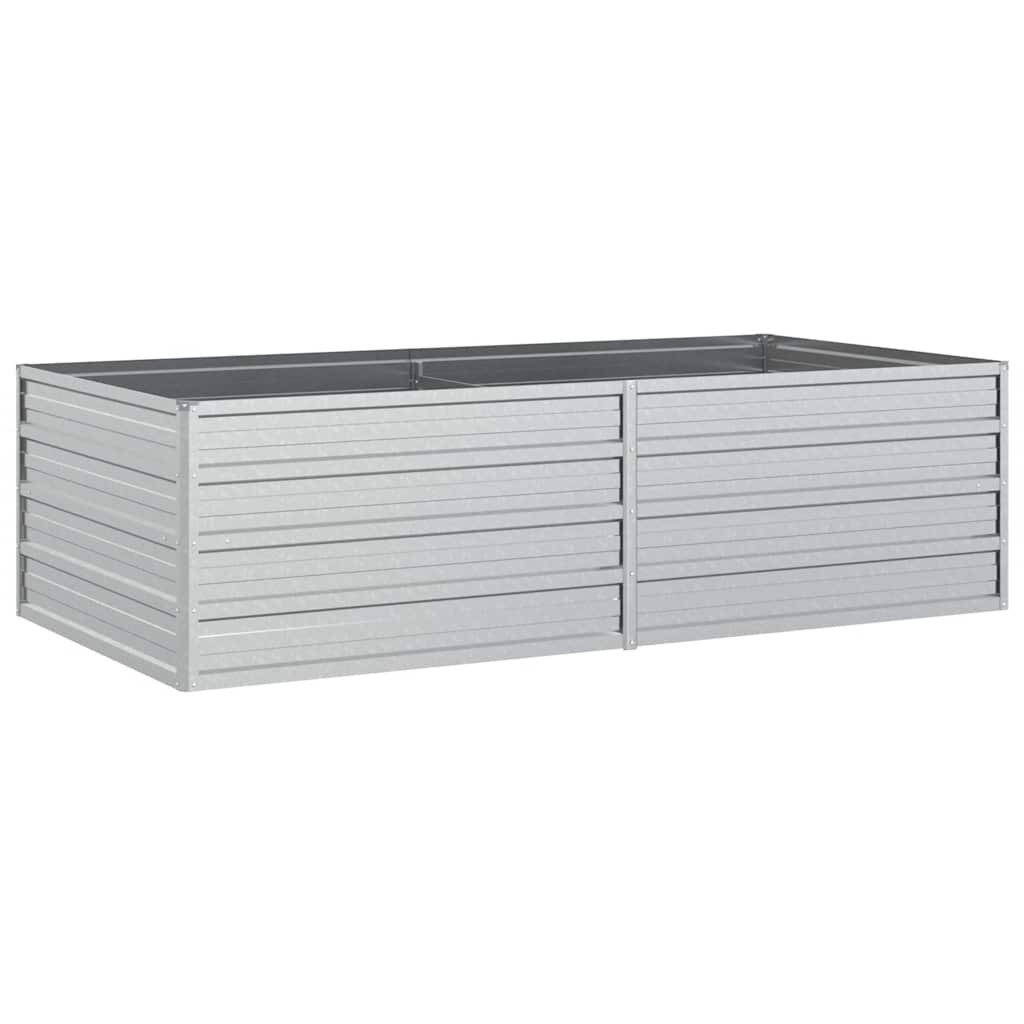 Arriate De Acero Galvanizado Plateado 160x80x45 Cm_0