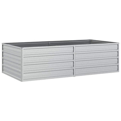 Arriate De Acero Galvanizado Plateado 160x80x45 Cm_0