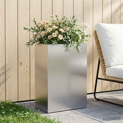 Macetero De Jardín Plateado 50 X 30 X 75 Cm Acero Inoxidable_1