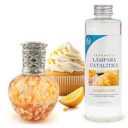 Lámpara Catalítica Drops Orange + Aroma Lemon Cake 500ml - Elimina Malos Olores, Perfuma Y Mejora La Calidad Del Aire_0