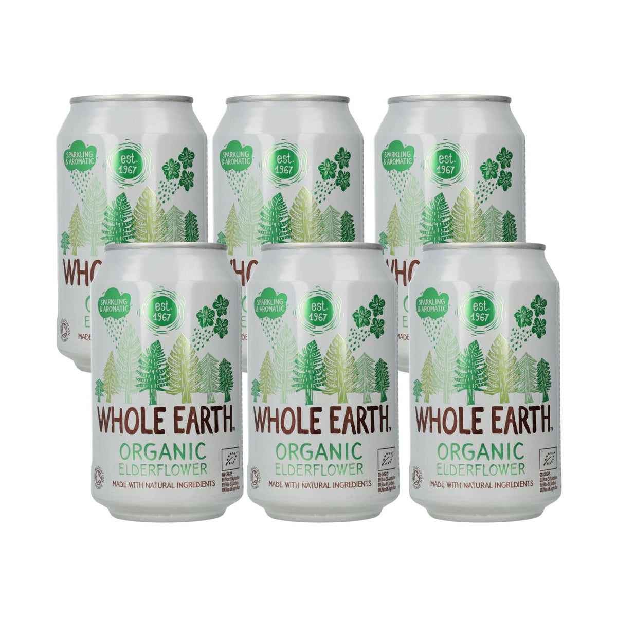 Pack x6 Refresco Bio Sauco, 330 ml Whole Earth
