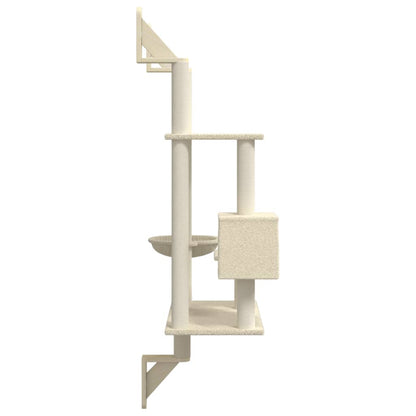 Árbol Rascador Para Gatos De Pared Crema 153 Cm_4