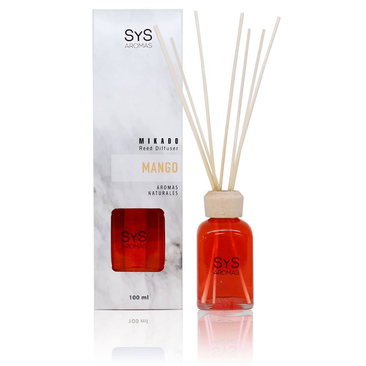 Ambientador Mikado Mango Mármol SYS Aromas 100 ml | Aroma Tropical y Afrutado | Energizante_0