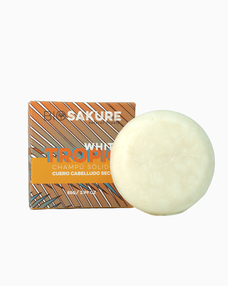 White Tropic - Champú Sólido Emoliente Para Cuero Cabelludo Seco 85 G Bio Sakure_0