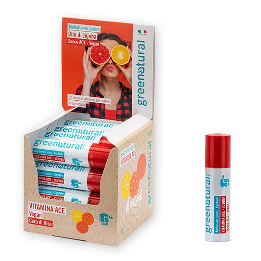 Bálsamo labial stick Vitaminas A, C y E Greenatural