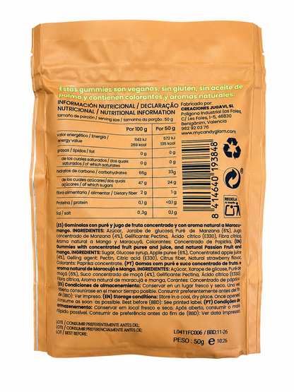 Gummies Veganas Sabor Mango Y Maracuyá Pack 5 Bolsas - Snack Dulce Natural Sin Gluten_3