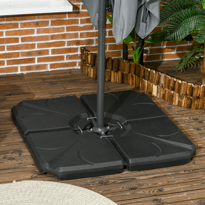 Outsunny Base Para Sombrilla De 4 Piezas Rellenable Con Arena 72 Kg O Agua 56 Kg_1