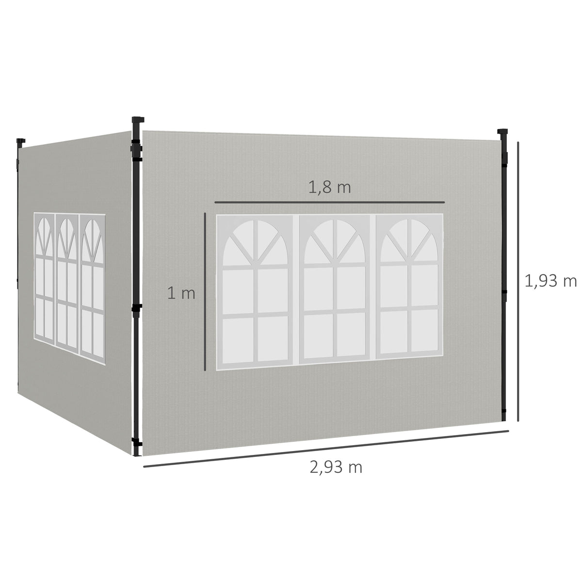 Paredes Laterales Outsunny Pe Blanco 293x193 Cm_2