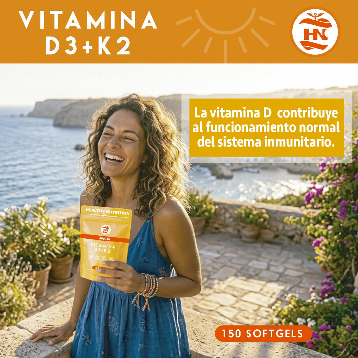 Pack 3 X Vitamina D3 4000 Ui (100 Μg) + K2 Mk-7 - 3 X 150 Cápsulas - Complemento Alimenticio_4