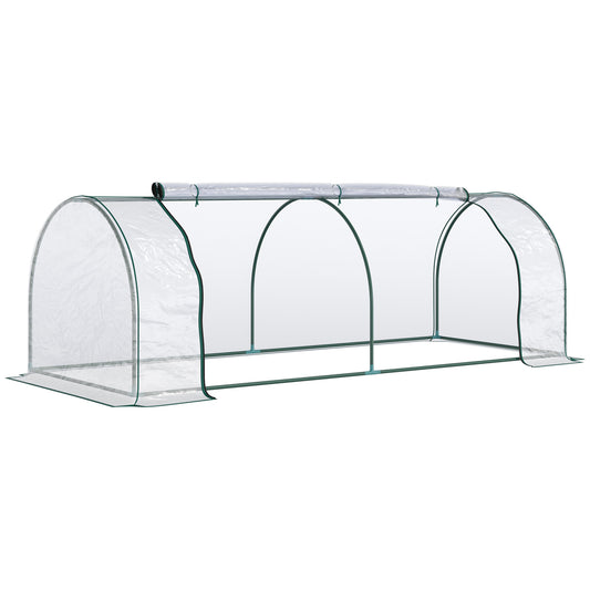 Outsunny Invernadero Caseta 250x100x80 Cm Para Jardín Terraza Cultivo De Plantas_0