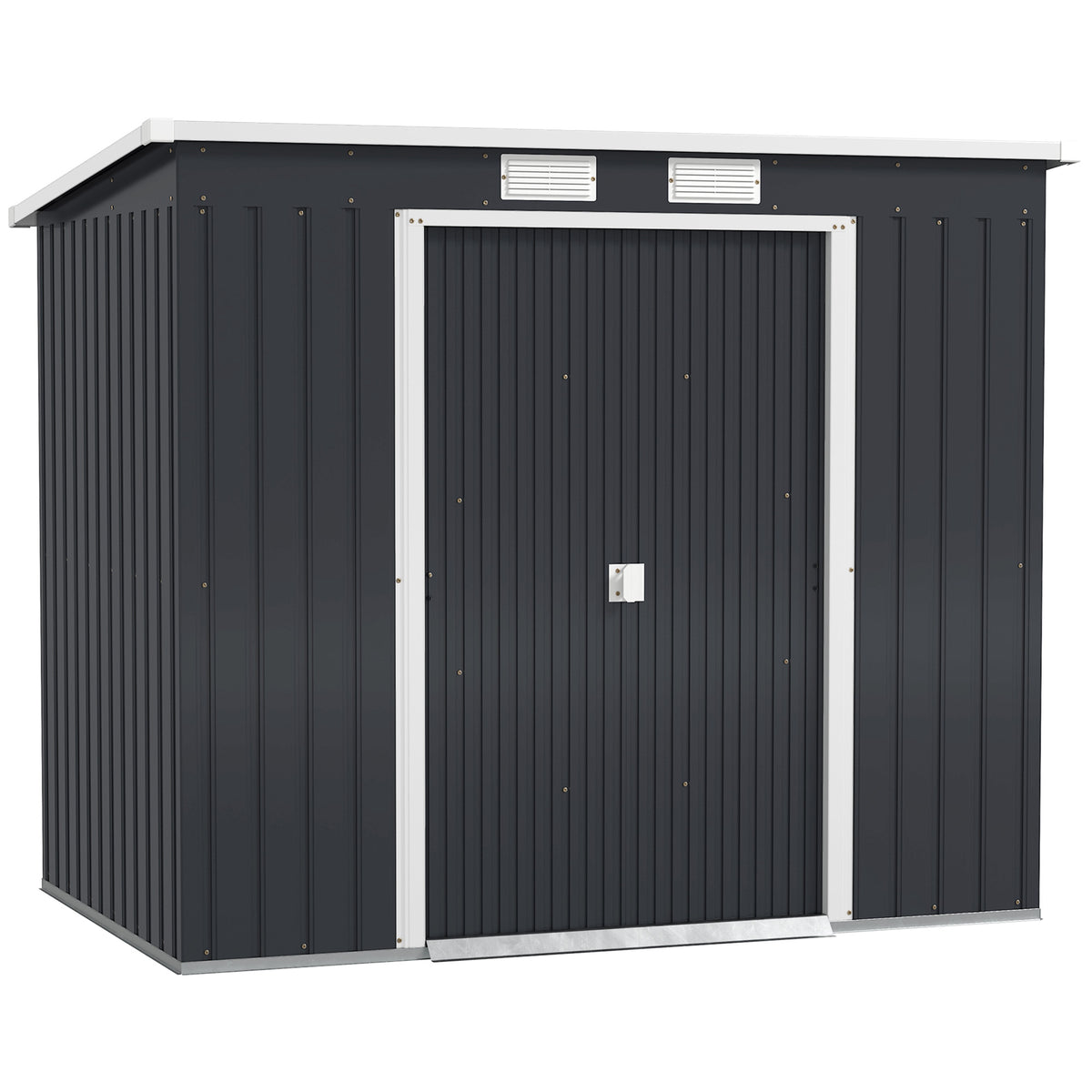 Outsunny Caseta De Jardín Exterior 2,4 M² 213x130x172 Cm Con Puerta Corredera_0