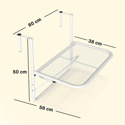 Outsunny Mesa Colgante Balcón Altura Ajustable En 3 Posiciones Carga 30kg_2