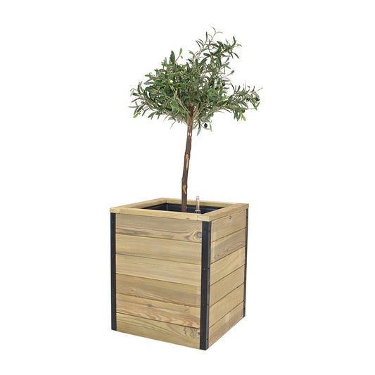 Jardinera Con Autorriego De Madera Nidum Interior Y Exterior Hortalia 50x50x60 Cm_0