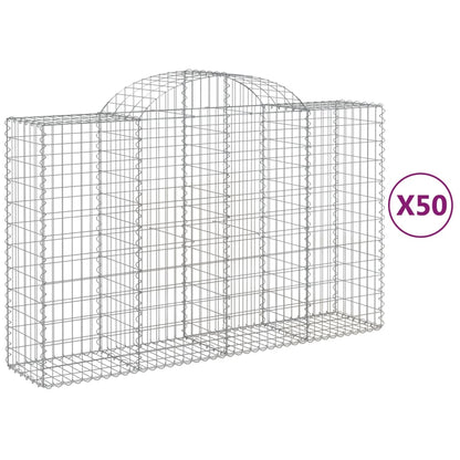 Cestas Gaviones 50 Uds Forma De Arco Hierro 200x50x120/140 Cm_0