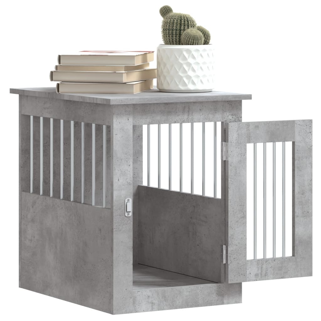 Jaula Para Perros Madera Ingeniería Gris Hormigón 45x62x59 Cm_4