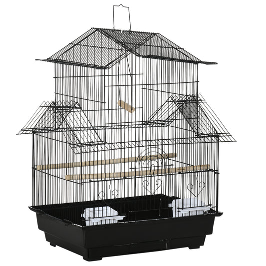 Pawhut Jaula Para Pájaros 50,5x41x63 Cm Con 5 Puertas 2 Comederos 2 Perchas_0