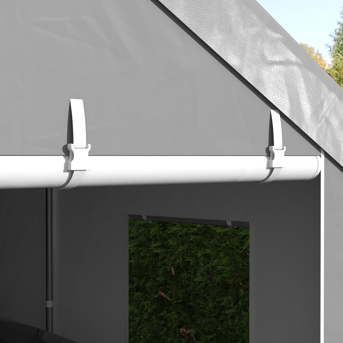 Carpa Para Garaje Outsunny Acero, Pe Gris Claro 600x295x278 Cm_3