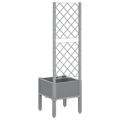 Jardinera Con Enrejado Pp Gris Claro 40x40x142 Cm_4