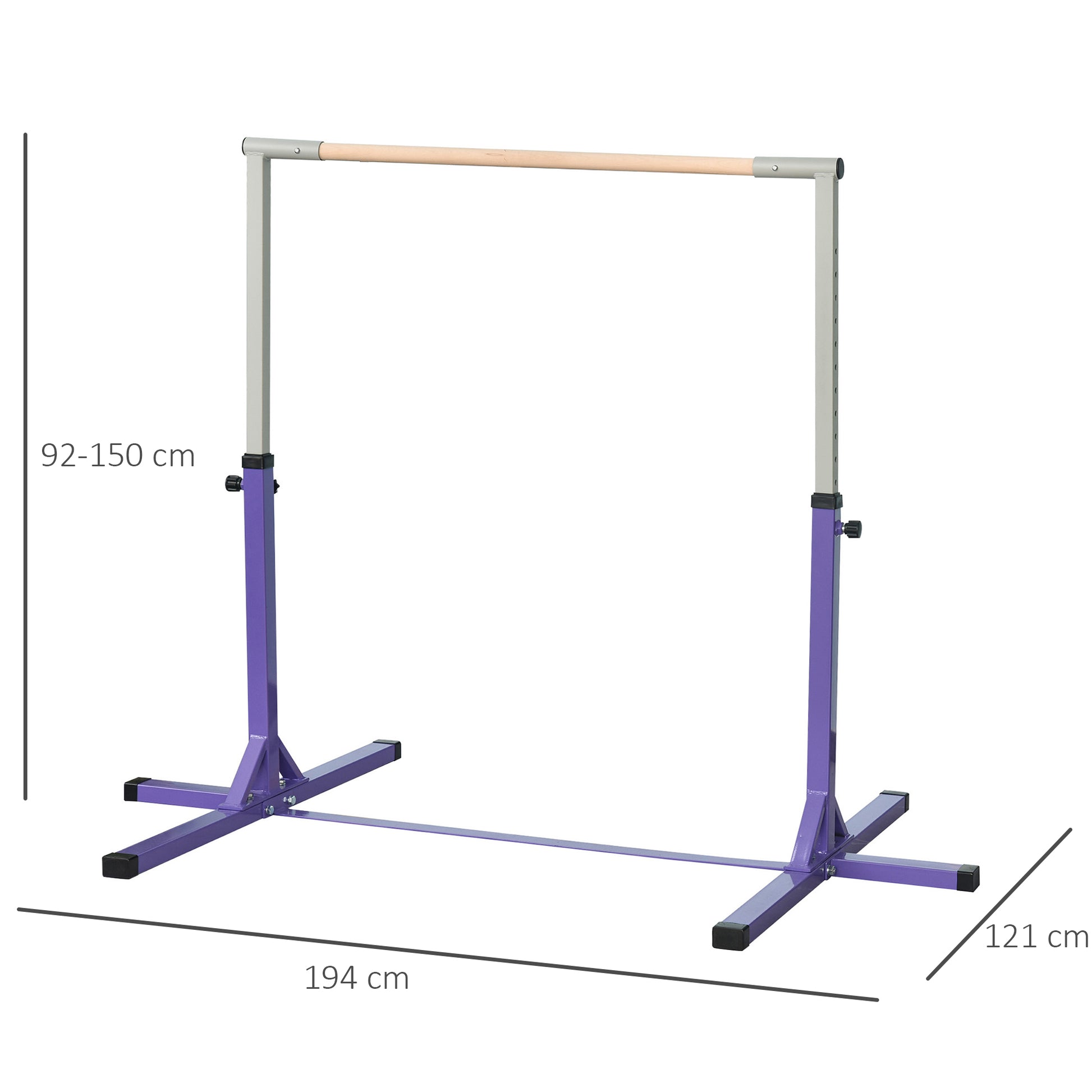 Homcom Barra De Gimnasia Para Niños De +3 Años Con Altura Ajustable 92-150 Cm_2