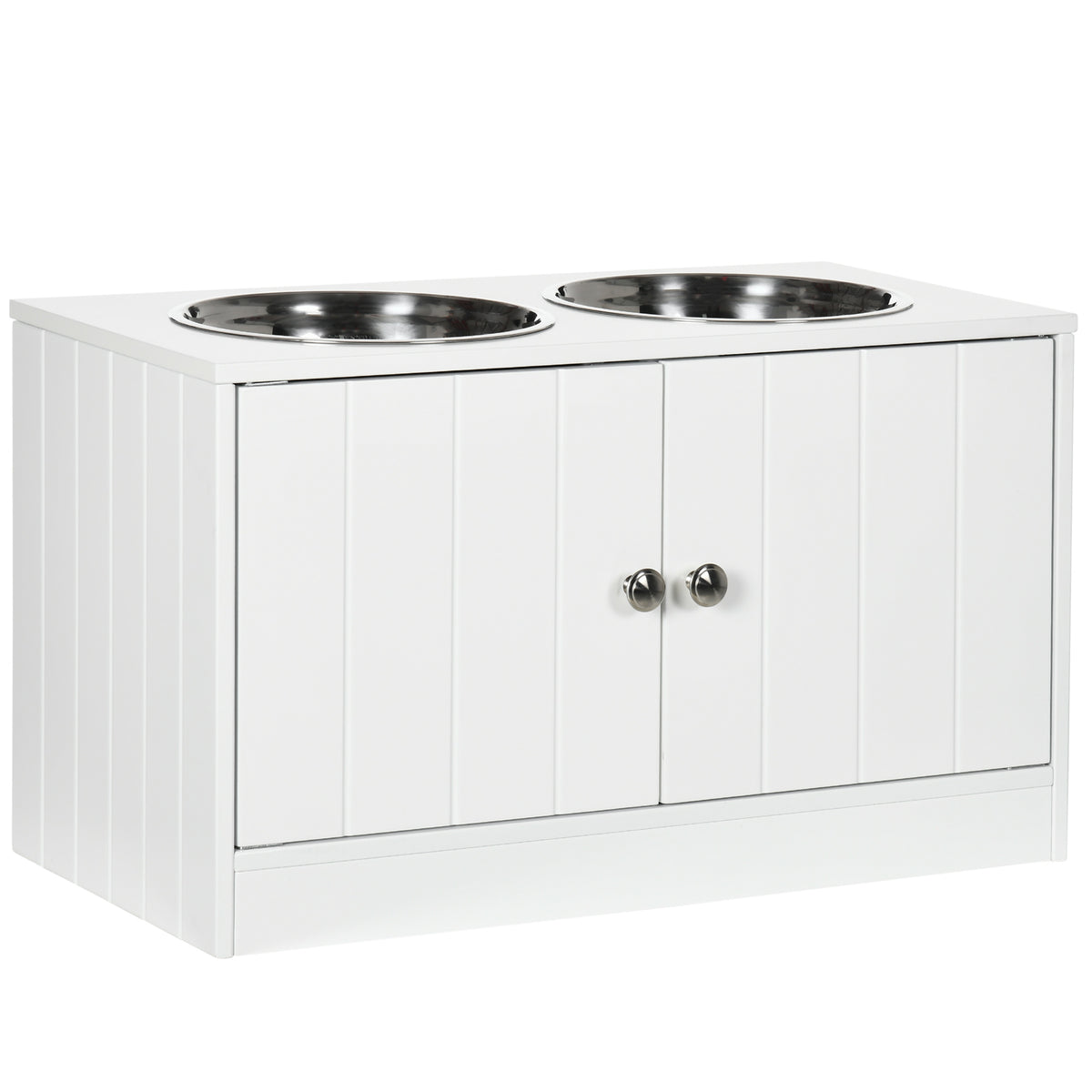 Pawhut Comedero Elevado Para Perros Con 2 Cuencos De Acero Inoxidable 2 Puertas_0