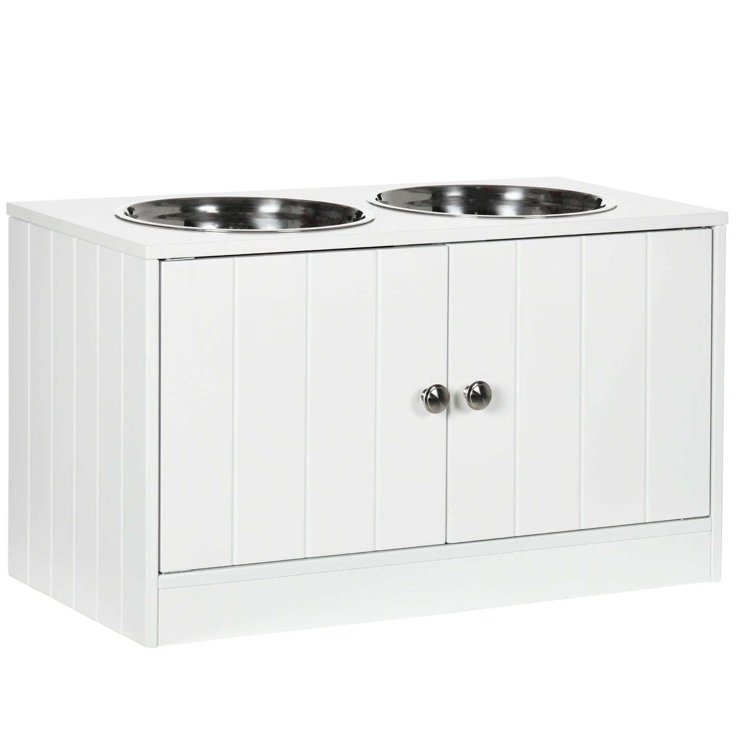 Pawhut Comedero Elevado Para Perros Con 2 Cuencos De Acero Inoxidable 2 Puertas_0