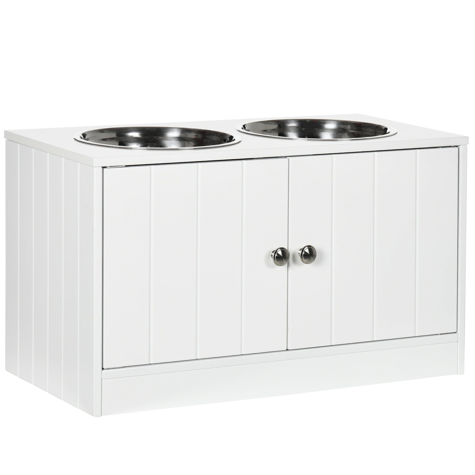 Pawhut Comedero Elevado Para Perros Con 2 Cuencos De Acero Inoxidable 2 Puertas_0