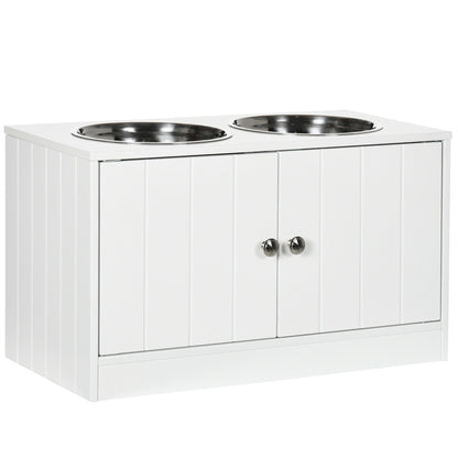 Pawhut Comedero Elevado Para Perros Con 2 Cuencos De Acero Inoxidable 2 Puertas_0