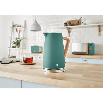 Swan Nordic Set Desayuno, Hervidor Agua 1,7l, Tostadora 2 Rebanadas, Microondas 20l Digital, Strp1060greneu, Verde_2