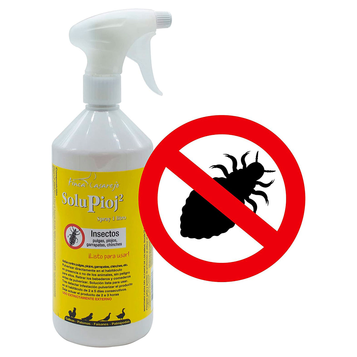 Solupioj Spray - Gallinas, Ácaros, Garrapatas, Chinches - Desinsectante Para Instalaciones De Animales - 1 Litro_1