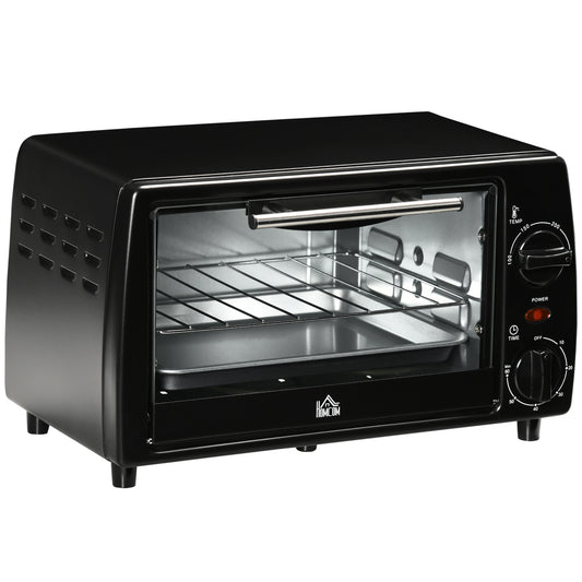 Horno Eléctrico Sobremesa 10 Litros 750w Homcom 36,5x26x22 Cm Negro_0