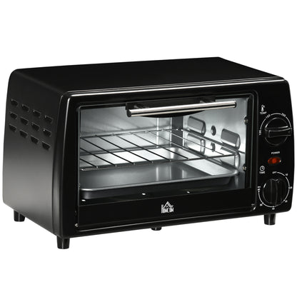 Homcom Horno Eléctrico Sobremesa 10 L 750w Temperatura 230 ℃ 36,5x26x22 Cm Negro_0