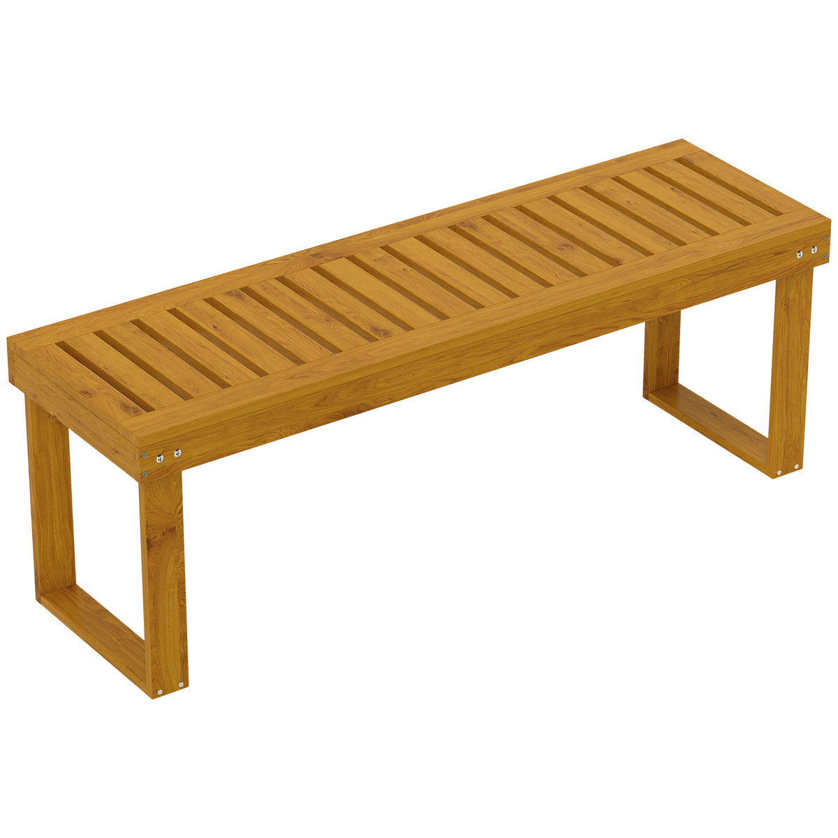 Banco De Jardín Outsunny Madera De Pino Teca 120x34x43 Cm_0