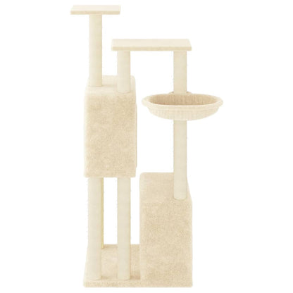 Rascador Para Gatos Con Postes De Sisal Color Crema 122 Cm_3