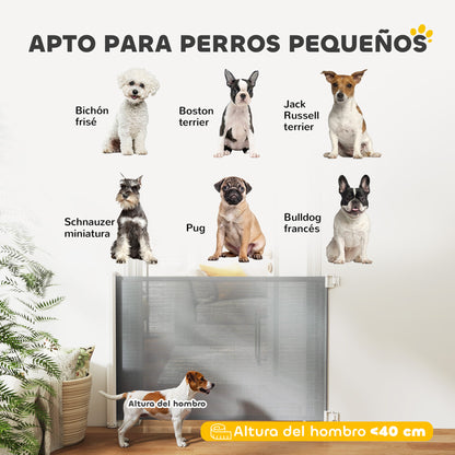 Pawhut Barrera Seguridad Para Perros Para Escaleras Y Puertas 5,5-115x5,5x82,5cm_4