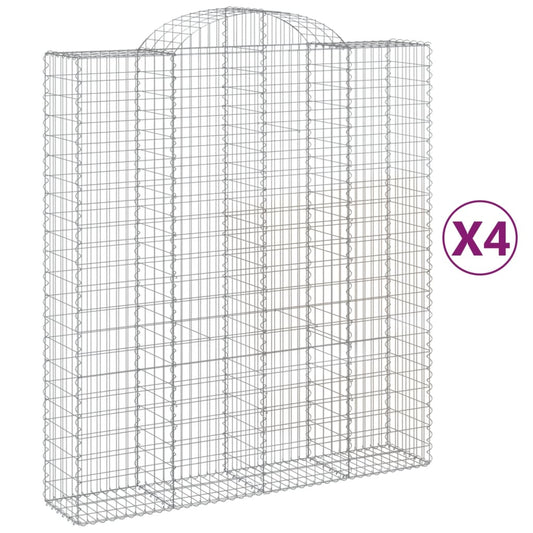 Cestas De Gaviones 4 Uds Forma De Arco Hierro 200x50x220/240 Cm_0
