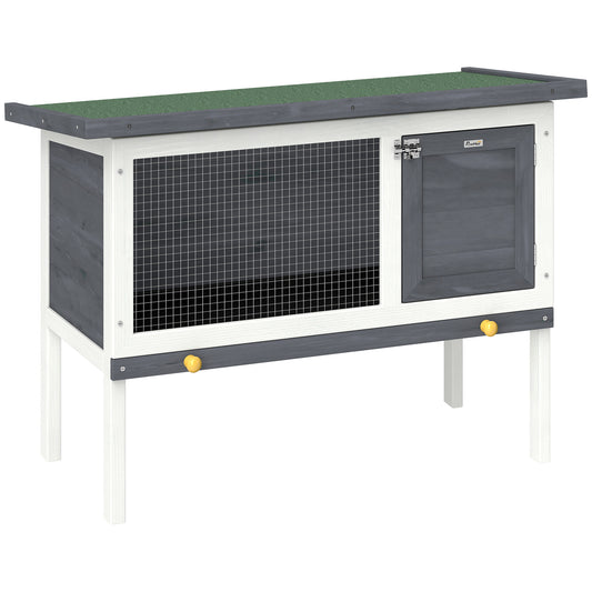 Conejera De Exterior Pawhut Madera De Pino, Metal Gris 90x45x65 Cm_0