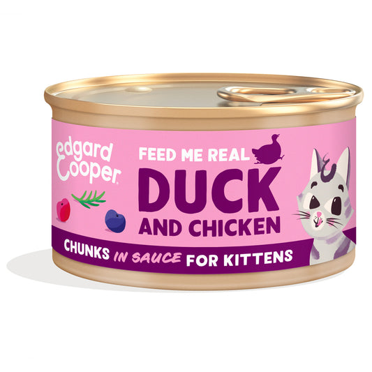 Comida húmeda gatos en salsa Trocitos de Pato y Pollo Edgard & Cooper 85 g