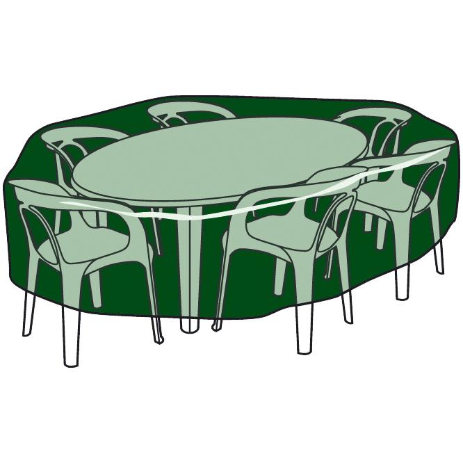 Funda circular  cubre mesas y sillas de polietileno  205 cm x 90 cm