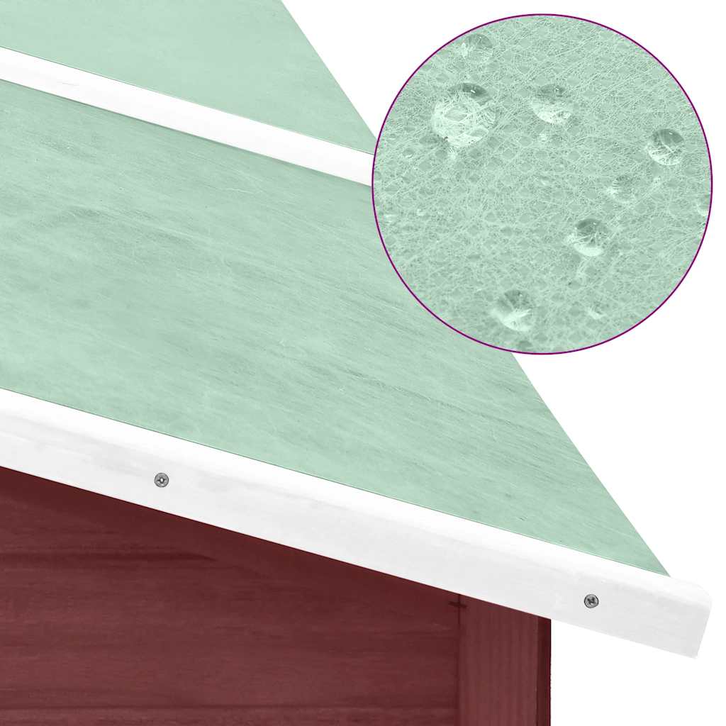 Conejera De Exterior Con Corredor Madera De Abeto Moca Y Blanco_4