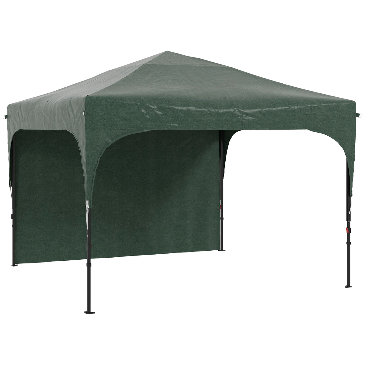 Outsunny Carpa Plegable 3x3 M Altura Ajustable 1 Pared Lateral Verde_0