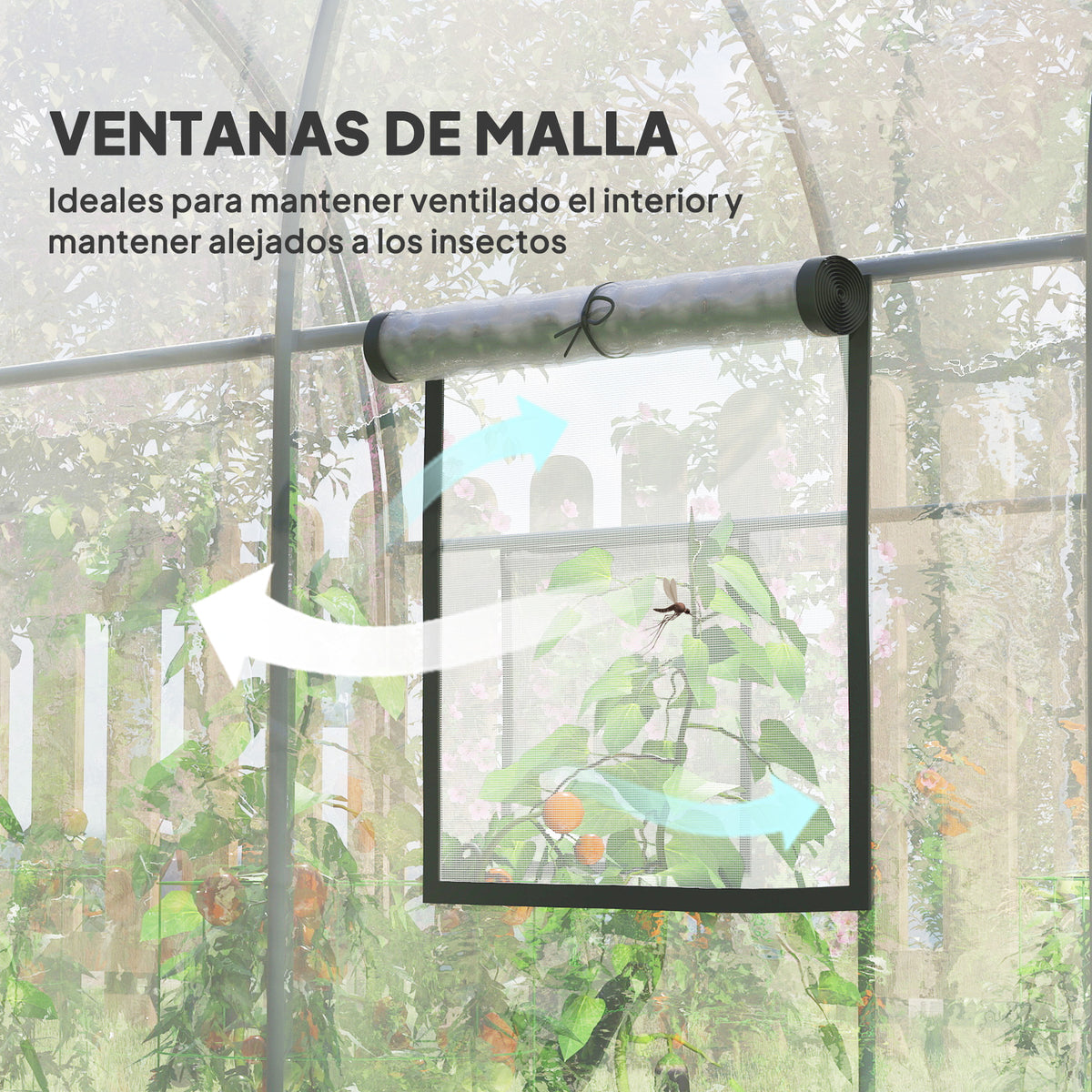 Outsunny Invernadero De Túnel 3x2x2m Con Puerta Enrollable Ventanas Transparente_5