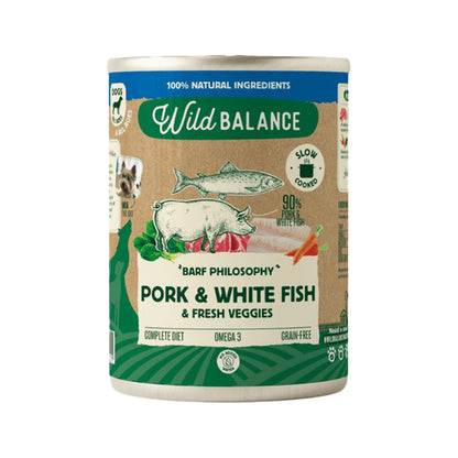Lata Filosofía BARF de MERLUZA Wild Balance 400 g