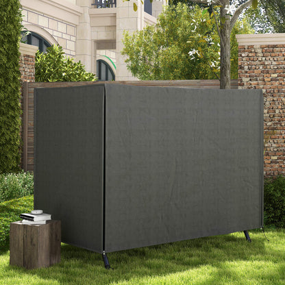 Outsunny Funda Balancín Jardín Con 2 Cremalleras 205x124x164 Cm Gris Oscuro_1