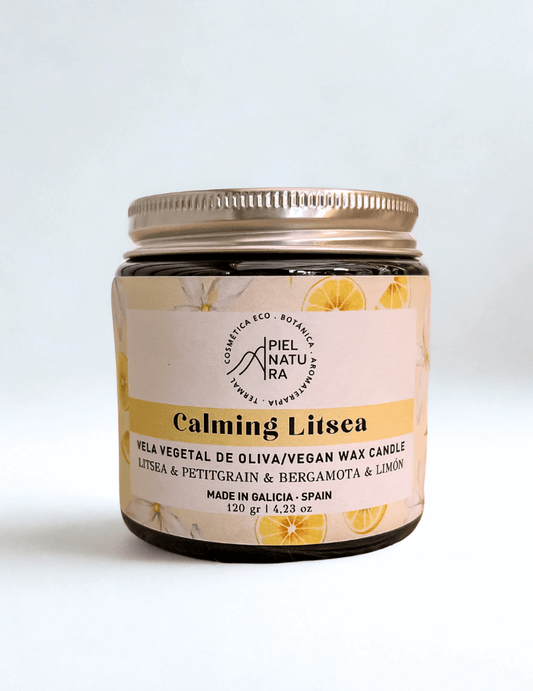 Vela Aromática Natural Litsea, Bergamota Y Limón Calming Litsea Piel Natura 120 G_0