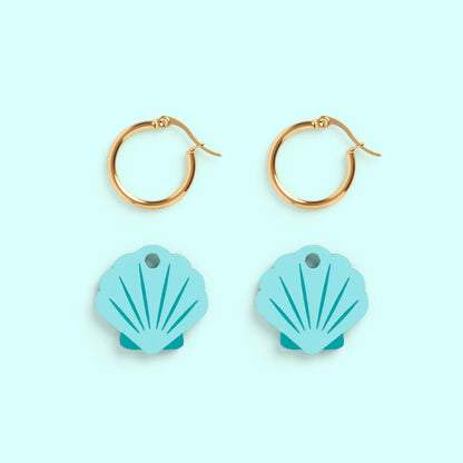 Pendientes Concha de Mar - Aro de Acero Quirúrgico y Bañado en Oro de 18k - Nature Vibes_2