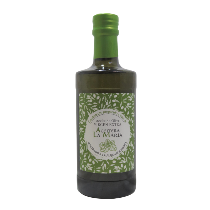 Aceite De Oliva Virgen Extra Macerado A La Albahaca 50 Cl Cristal_0