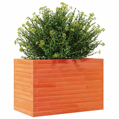 Jardinera De Madera Maciza De Pino Marrón Cera 70x40x45,5 Cm_3