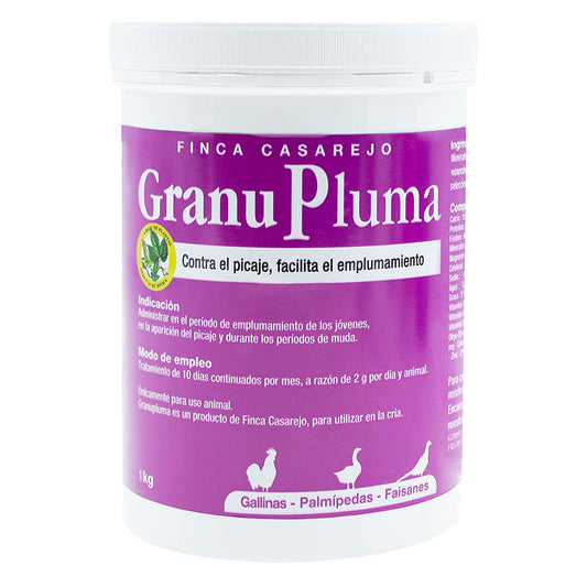 GranuPluma (1Kg) - Apoyo nutricional para la época de muda de las aves - Favorece el Emplumamiento - Formato granulado_0
