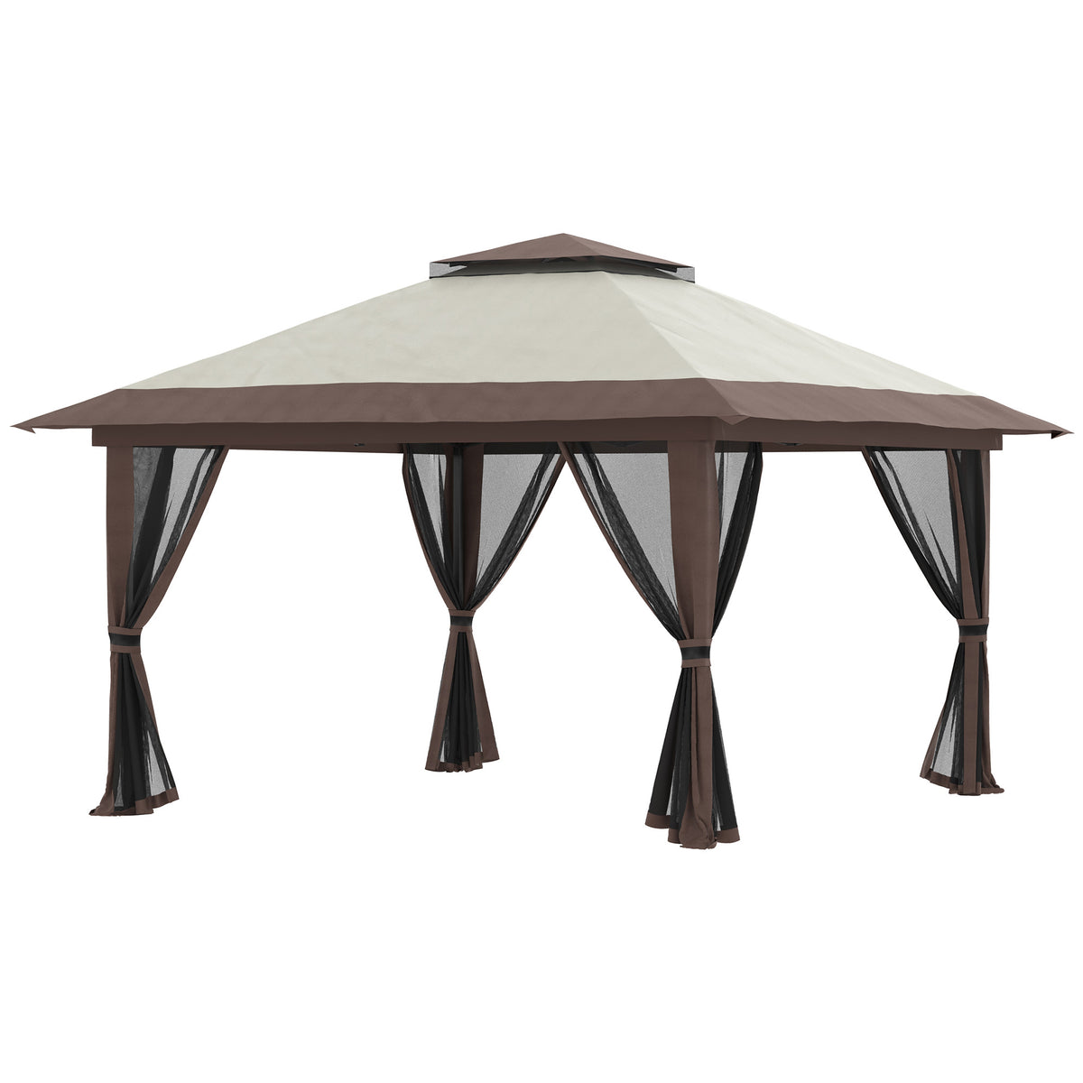 Outsunny Carpa Plegable Pop-up 4x4x2,8 M Altura Ajustable Protección Uv50+_0